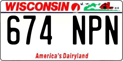 WI license plate 674NPN