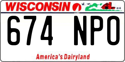 WI license plate 674NPO