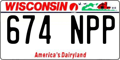 WI license plate 674NPP