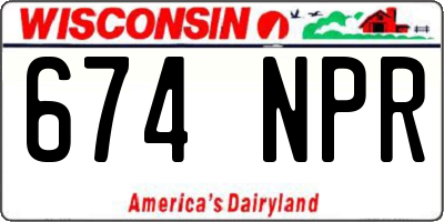 WI license plate 674NPR