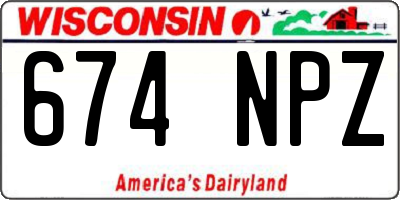WI license plate 674NPZ