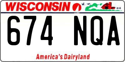 WI license plate 674NQA