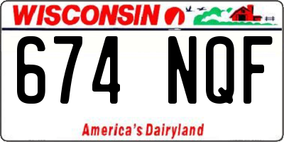 WI license plate 674NQF