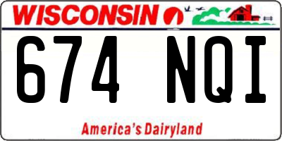 WI license plate 674NQI