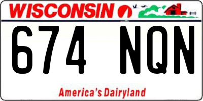 WI license plate 674NQN