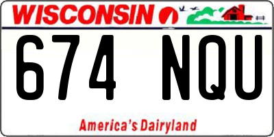 WI license plate 674NQU