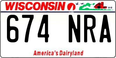 WI license plate 674NRA