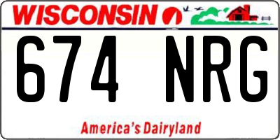 WI license plate 674NRG