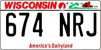 WI license plate 674NRJ
