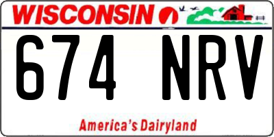 WI license plate 674NRV