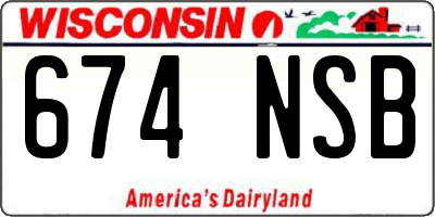 WI license plate 674NSB