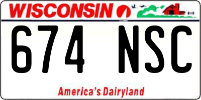 WI license plate 674NSC