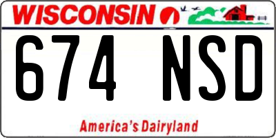 WI license plate 674NSD