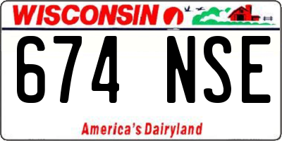WI license plate 674NSE