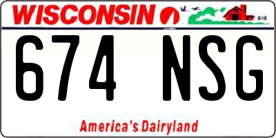 WI license plate 674NSG