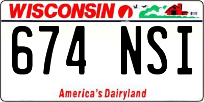 WI license plate 674NSI