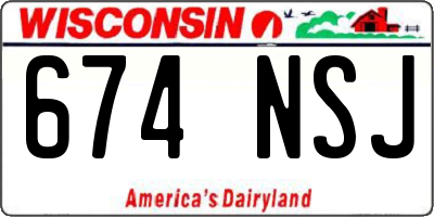 WI license plate 674NSJ