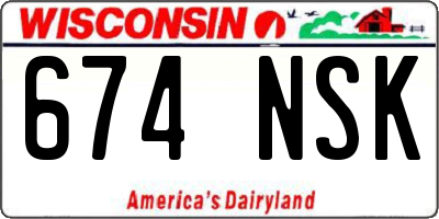 WI license plate 674NSK