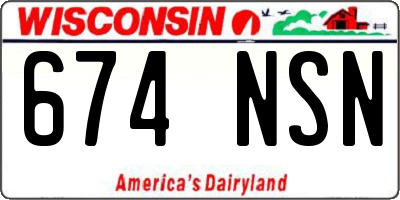 WI license plate 674NSN
