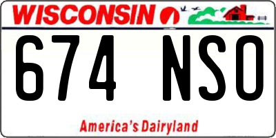 WI license plate 674NSO