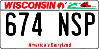 WI license plate 674NSP
