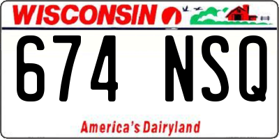 WI license plate 674NSQ