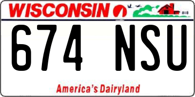 WI license plate 674NSU