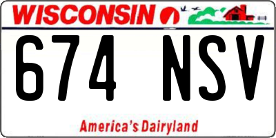 WI license plate 674NSV