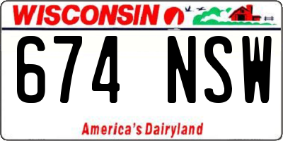 WI license plate 674NSW