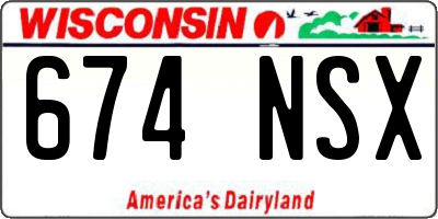 WI license plate 674NSX