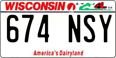 WI license plate 674NSY