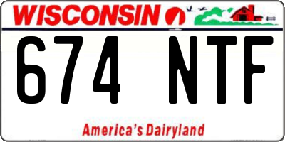 WI license plate 674NTF