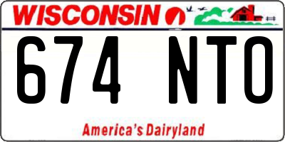 WI license plate 674NTO