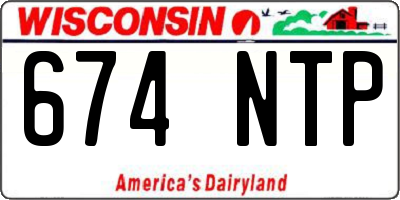 WI license plate 674NTP