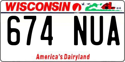 WI license plate 674NUA