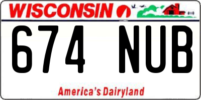 WI license plate 674NUB