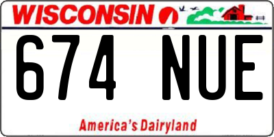 WI license plate 674NUE
