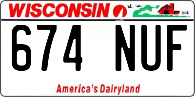 WI license plate 674NUF