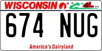 WI license plate 674NUG
