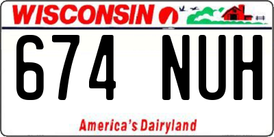WI license plate 674NUH