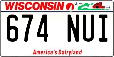 WI license plate 674NUI