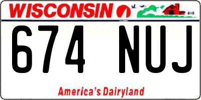 WI license plate 674NUJ
