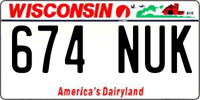 WI license plate 674NUK