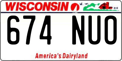 WI license plate 674NUO