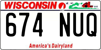 WI license plate 674NUQ