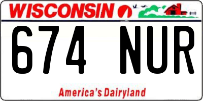 WI license plate 674NUR