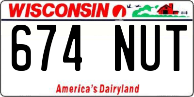 WI license plate 674NUT