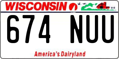 WI license plate 674NUU