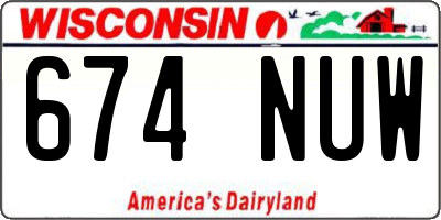 WI license plate 674NUW