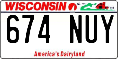 WI license plate 674NUY